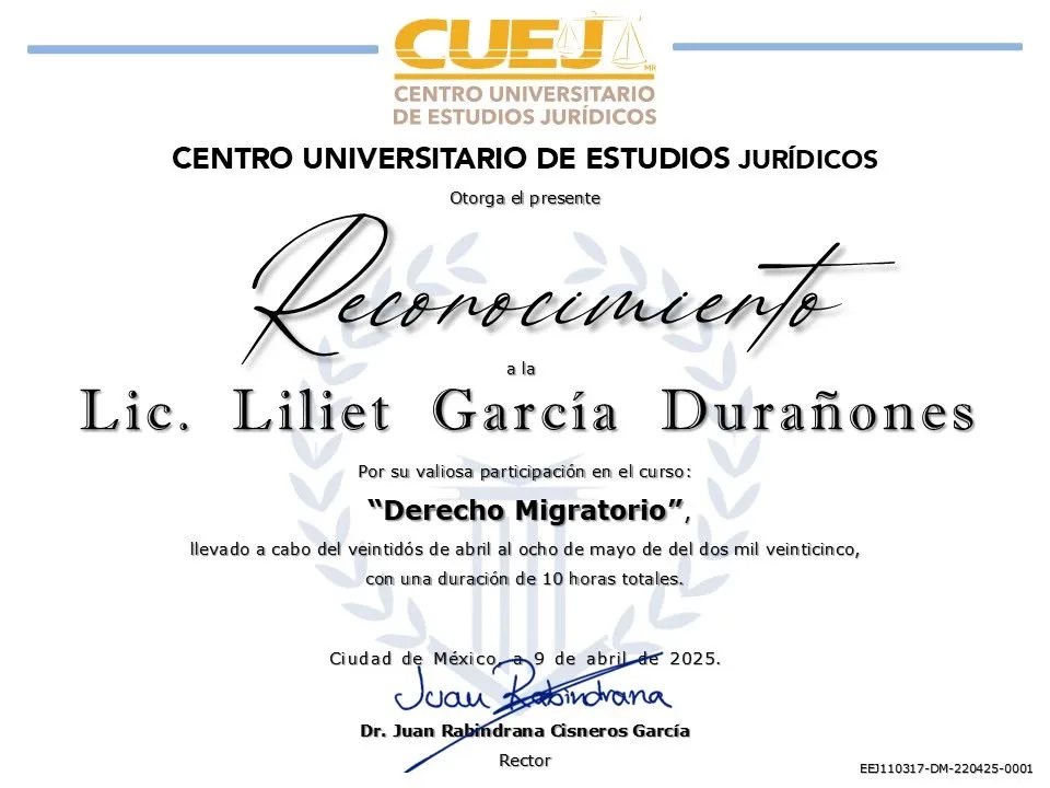 Derecho Migratorio — Centro Universitario de Estudios Jurídicos (CUEJ)